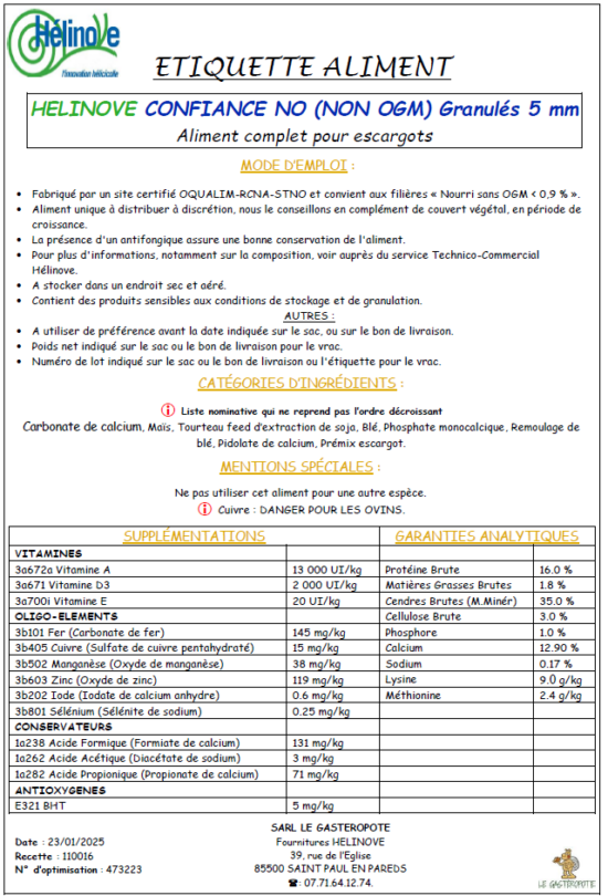HELINOVE CONFIANCE NO PARTICULIER granulés 5 mm sac 25 Kg – Image 4