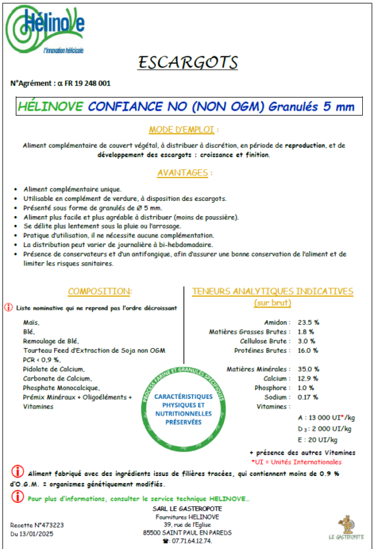 HELINOVE CONFIANCE NO PARTICULIER granulés 5 mm sac 25 Kg – Image 3