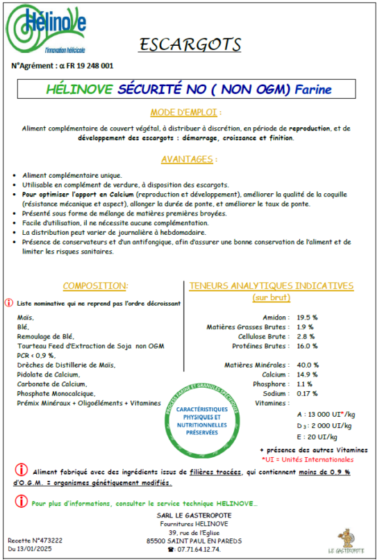 HELINOVE SÉCURITÉ NO PARTICULIER farine sac 25 kg – Image 3