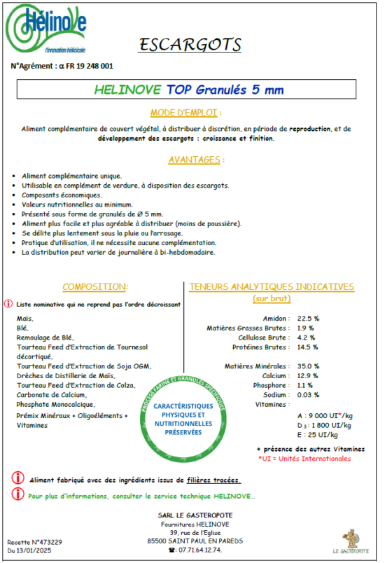 HELINOVE TOP granulés 5 mm vrac – Image 3
